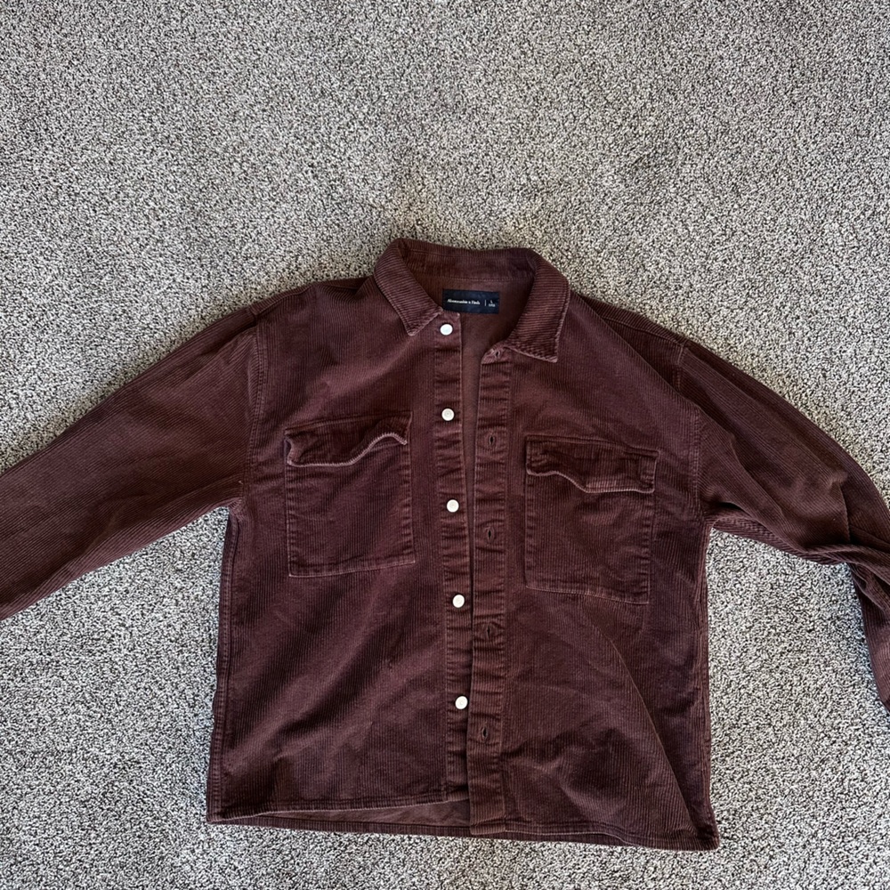 Abercrombie & Fitch Men's Brown Corduroy Overshirt
